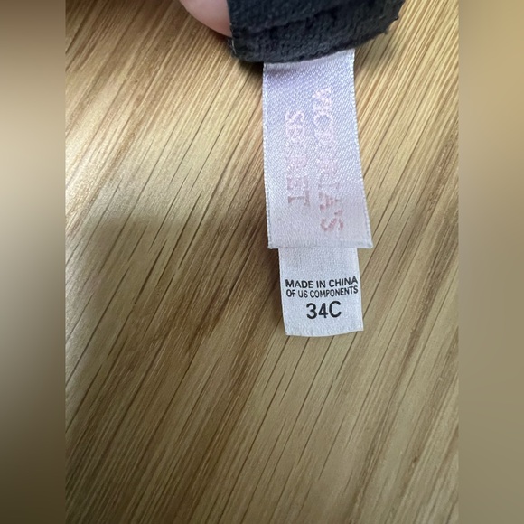 Victorias Secret Very Sexy Black Lace Rhinestone Bra Padded Push Up Vintage 34C - Picture 6 of 10